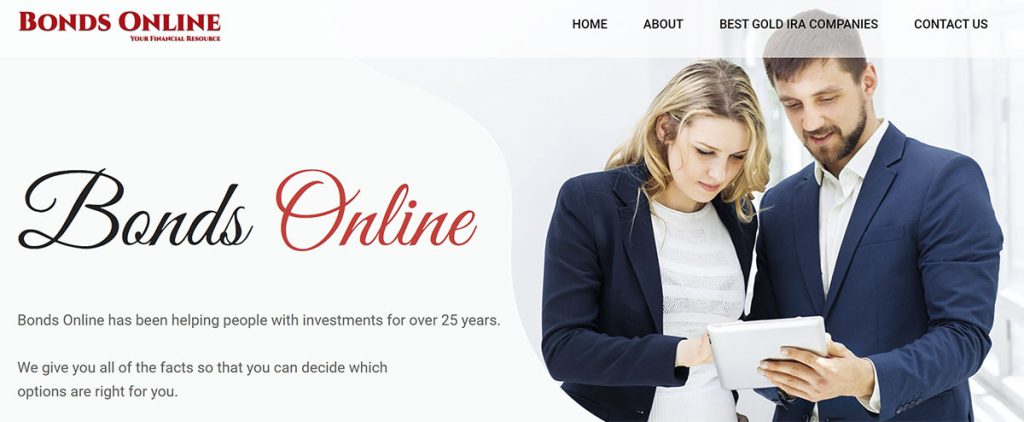 Bonds Online website homepage