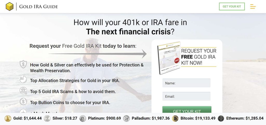 Gold IRA Guide site homepage